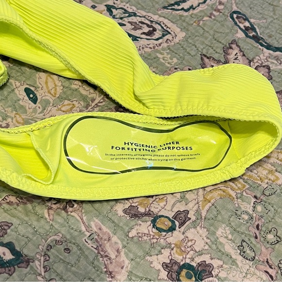 Summer Songs Ribbed Thong 1 Piece Swimsuit - Neon Yellow - Picture 6 of 7